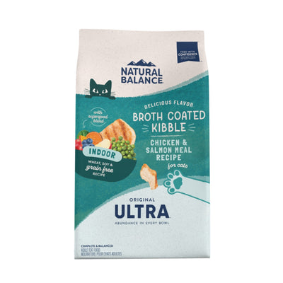 Natural Balance Pet Foods Ultra Broth Coated Indoor Dry Cat Food Chicken & Salmon, 1ea/6 lb