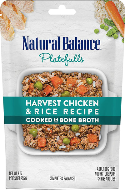 Natural Balance Pet Foods Platefulls Wet Dog Food Harvest Chicken & Rice Recipe 9oz. (Case of 12)