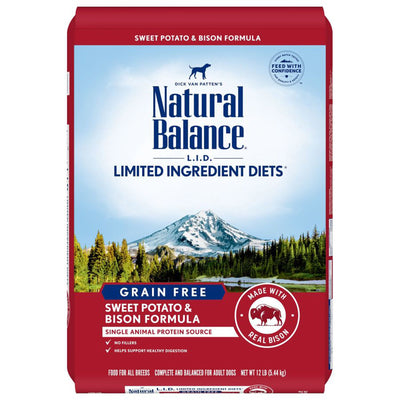 Natural Balance Pet Foods L.I.D. Adult Dry Dog Food Sweet Potato & Bison 1ea/12 lb