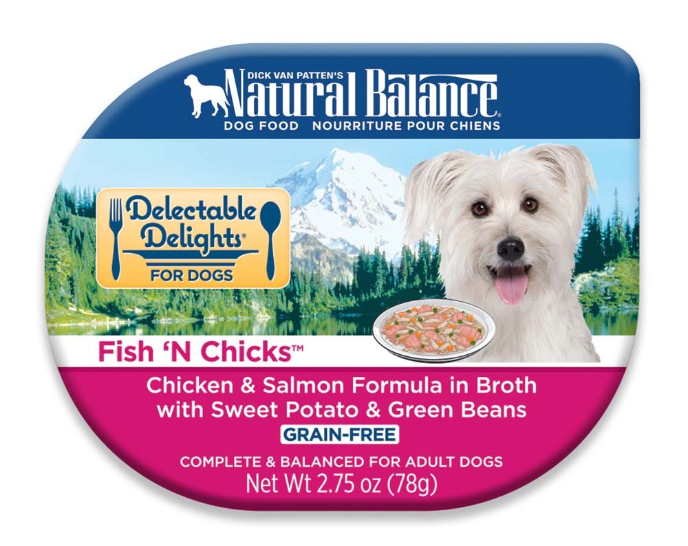 Natural Balance Pet Foods Delectable Delights Grain Free Wet Dog Food Fish 'N Chicks in Broth 2.75oz. (Case of 24)