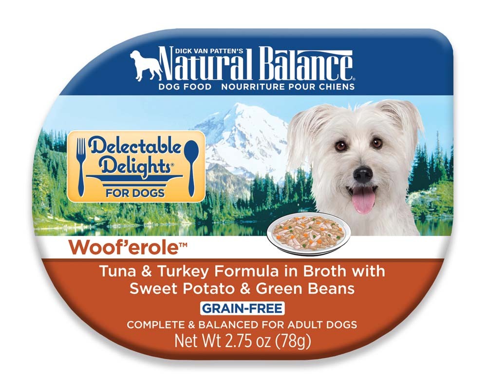 Natural Balance Pet Foods Delectable Delights Grain Free Wet Dog Food Woof'erole in Broth 2.75oz. (Case of 24)