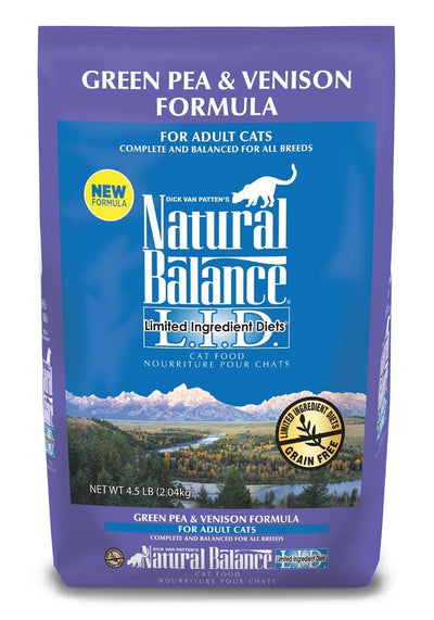 Natural Balance Pet Foods L.I.D. Dry Cat Food Green Pea & Venison 1ea/4.5 lb