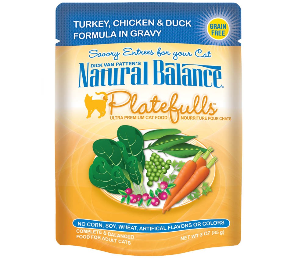 Natural Balance Pet Foods Ultra Platefulls Morsels in Gravy Wet Cat Food Turkey, Chicken & Duck in Gravy 24ea/3 oz