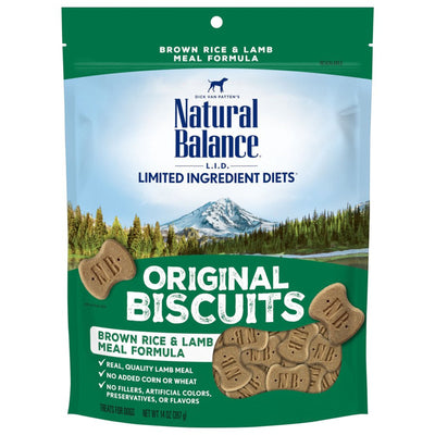 Natural Balance Pet Foods Rewards Crunchy Biscuits Small Breed Dog Treats Lamb & Brown Rice 1ea/14 oz