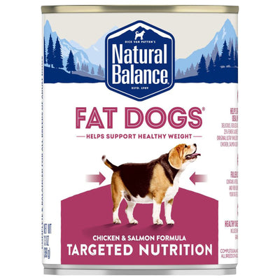 Natural Balance Pet Foods Targeted Nutrition Fat Dogs Wet Dog Food Chicken & Salmon 13oz. (Case of 12)