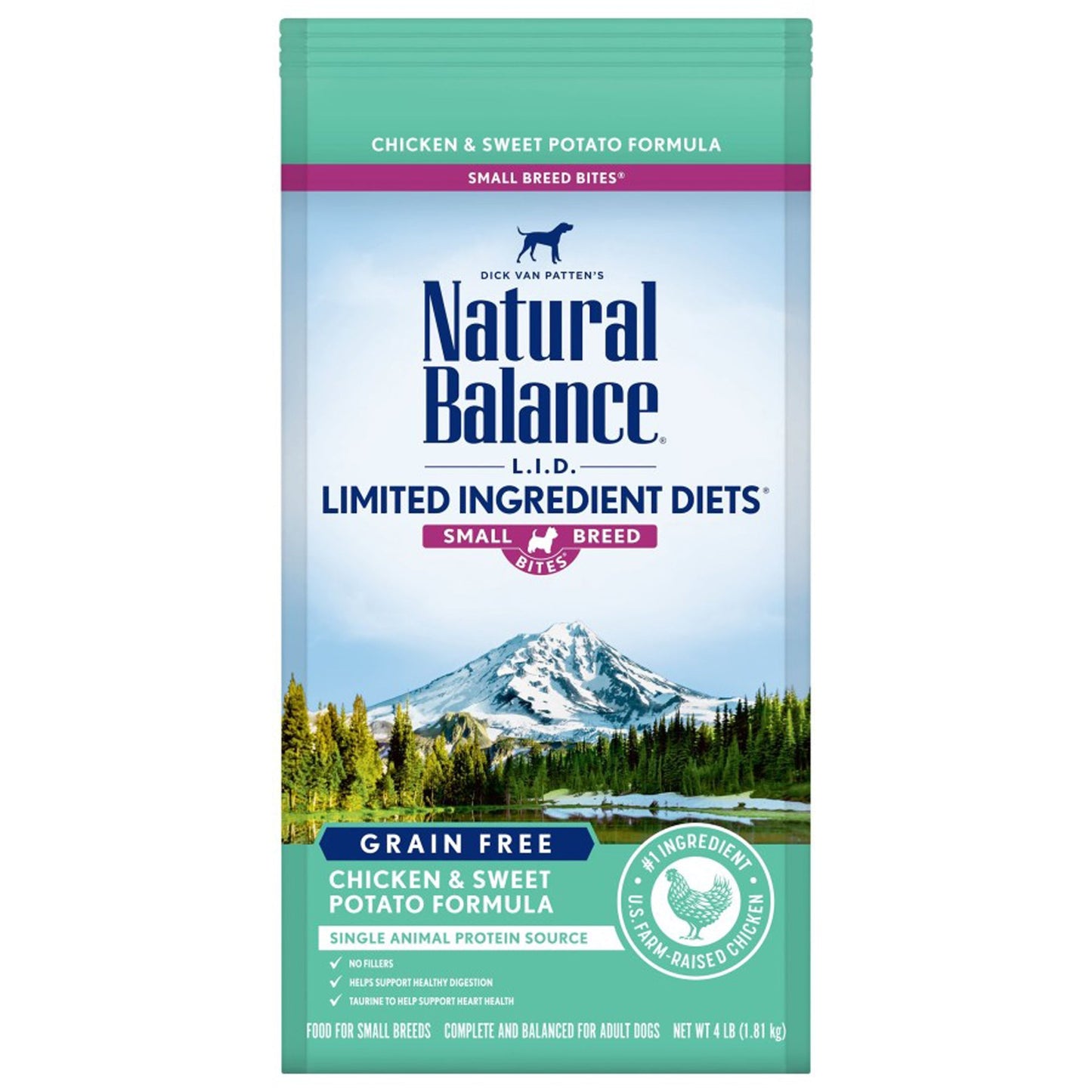 Natural Balance Pet Foods L.I.D. Small Breed Bites Dry Dog Food Chicken & Sweet Potato 1ea/4 lb