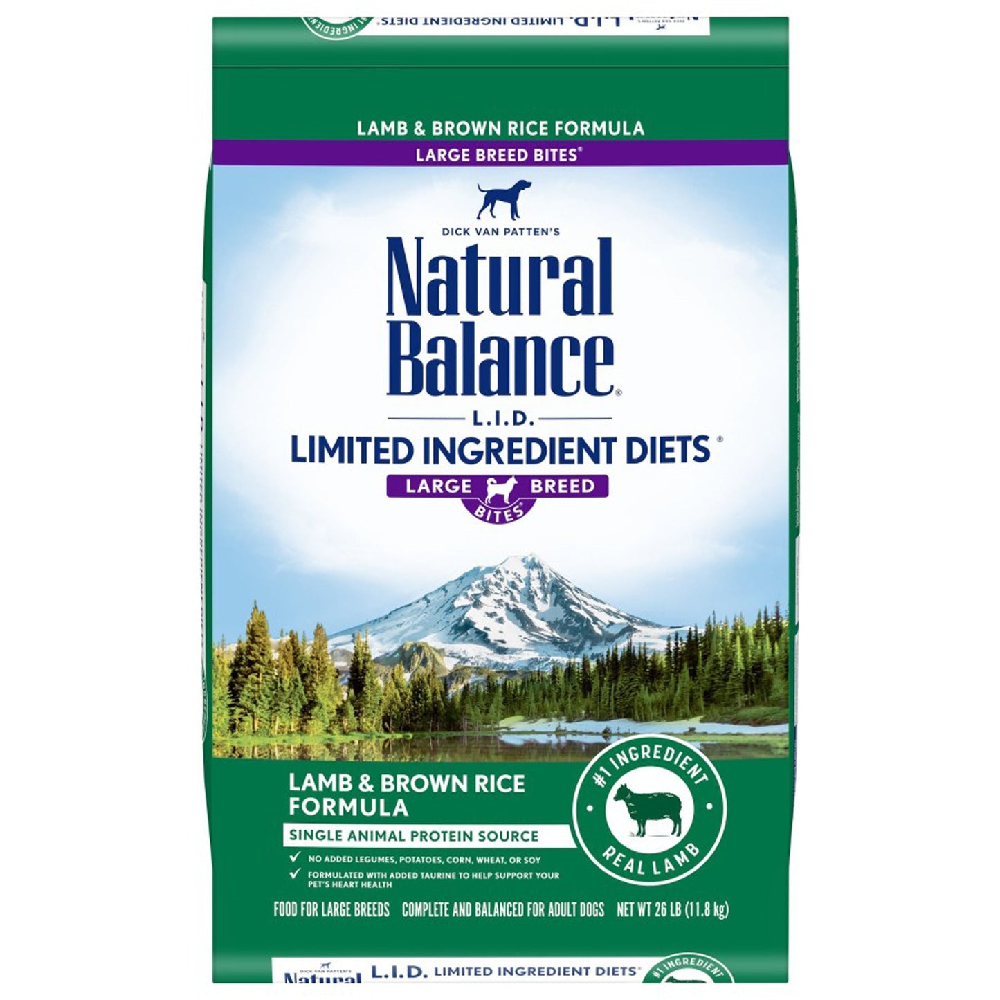 Natural Balance Pet Foods L.I.D. Large Breed Bites Dry Dog Food Lamb & Brown Rice 1ea/26 lb