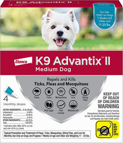 K9 Advantix Ii Dog Medium Teal 4-Pack (Case of 4)