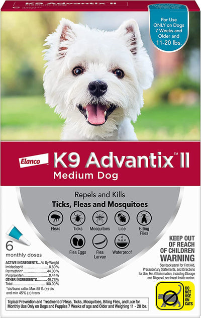 K9 Advantix Ii Dog Medium Teal 6-Pack (Case of 6)