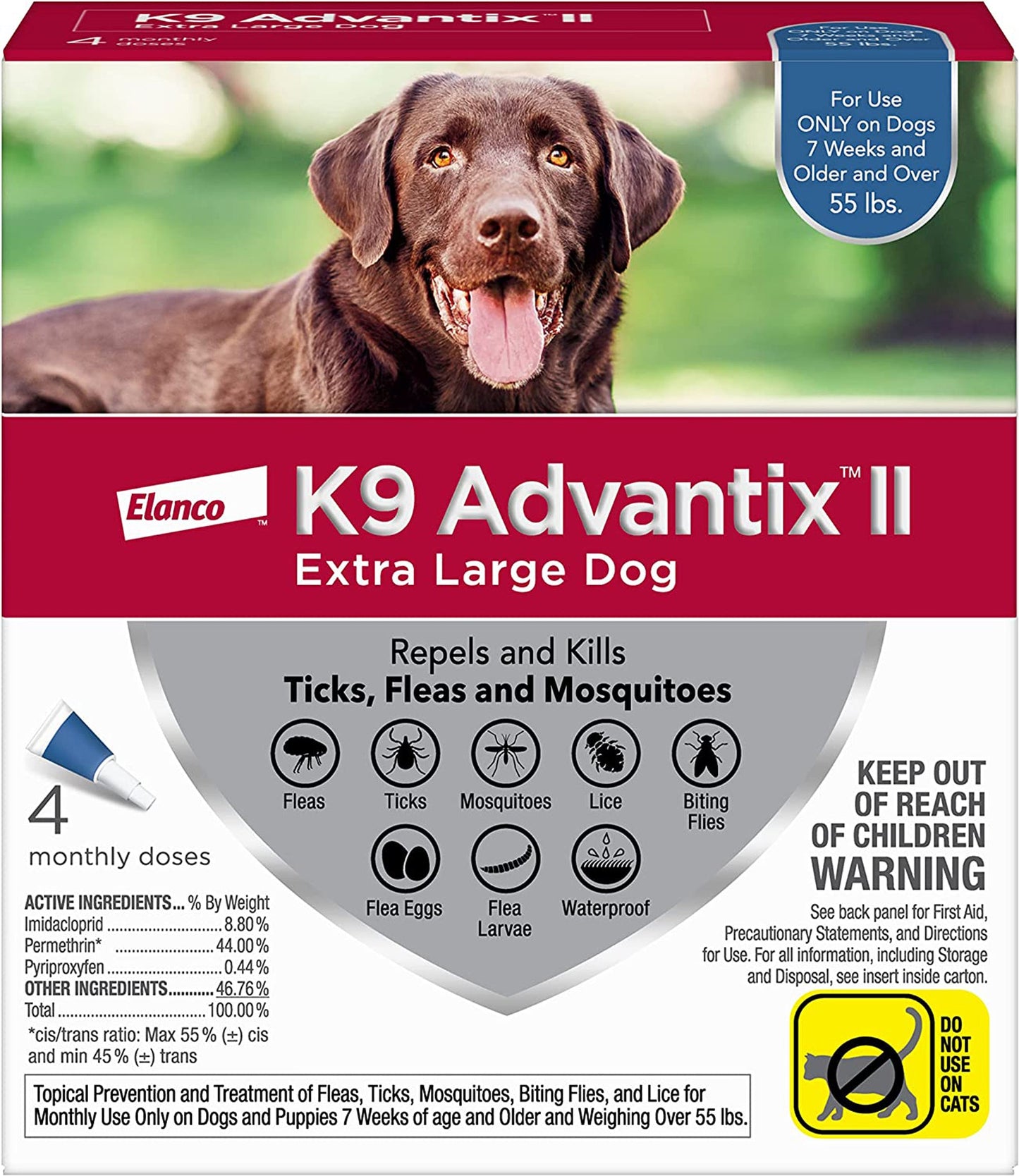 K9 Advantix Ii Dog Extra Large Blue 4-Pack (Case of 4)