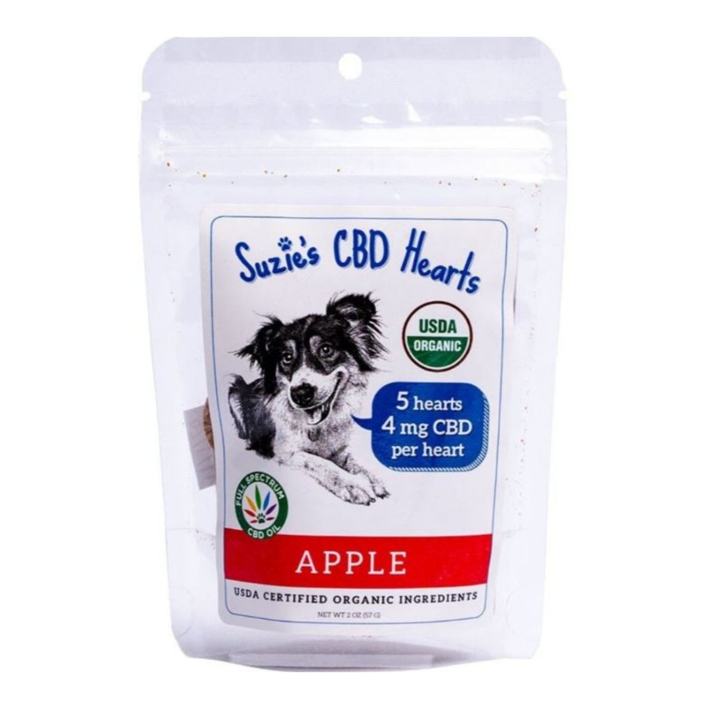 Suzie's CBD Hearts For Dogs Trial Size Apple 2oz.