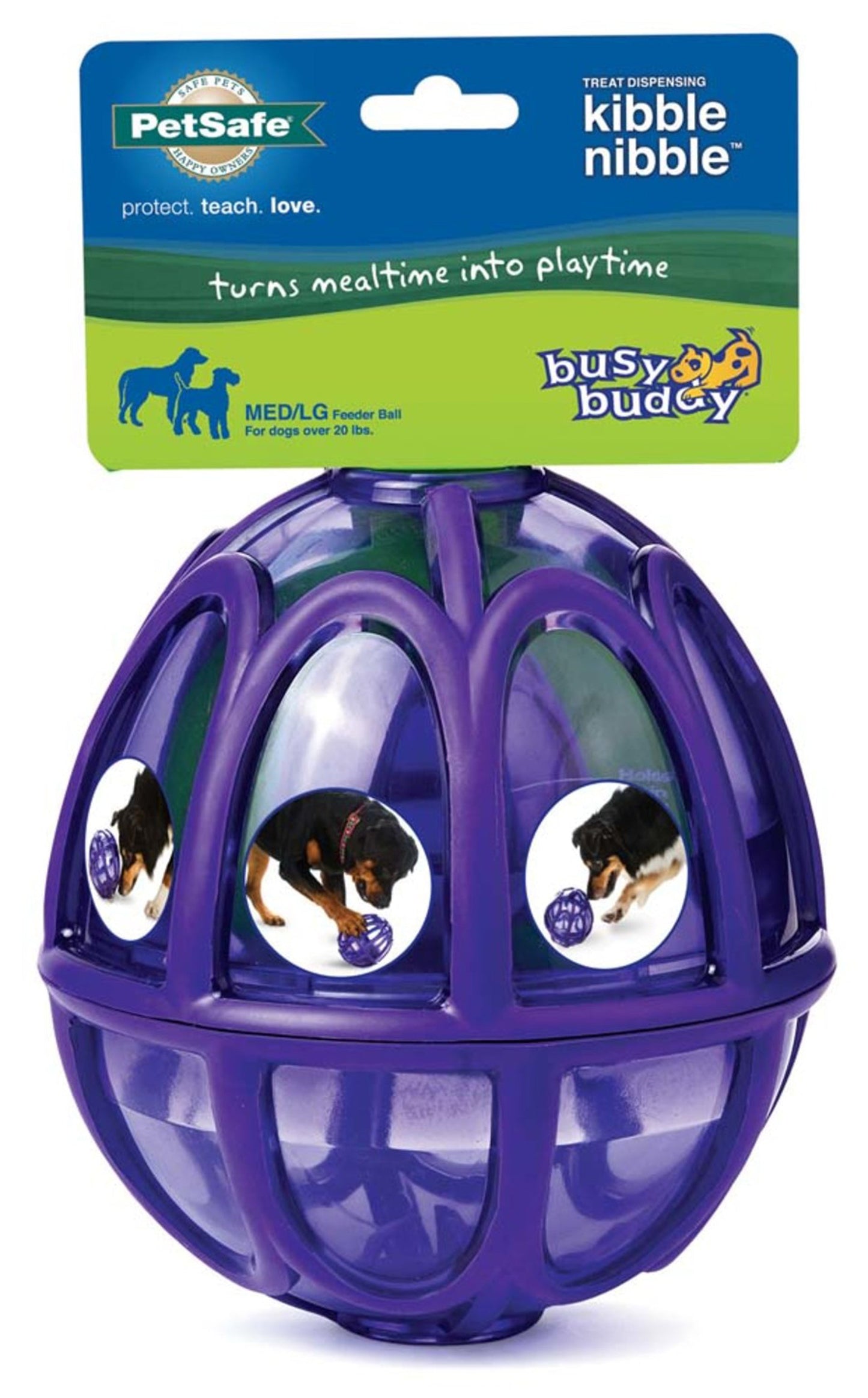 Busy Buddy Dog Toy Kibble Nibble Feeder Ball Purple 1ea/MD/LG