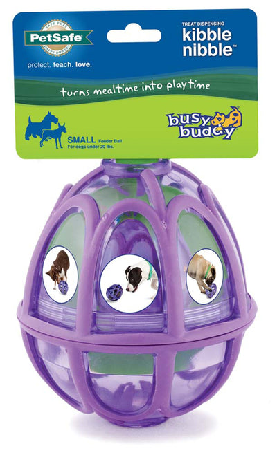 Busy Buddy Dog Toy Kibble Nibble Feeder Ball Purple 1ea/SM