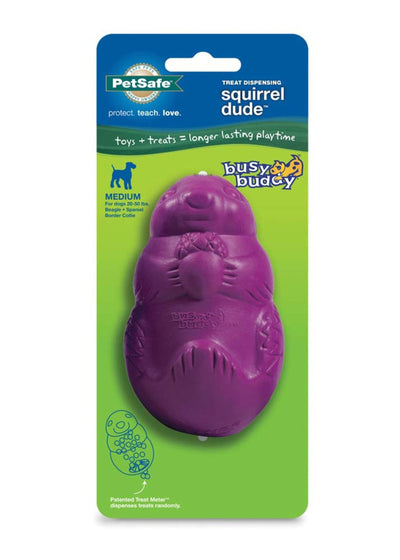 Busy Buddy Dog Toy Squirrel Dude Purple 1ea/MD