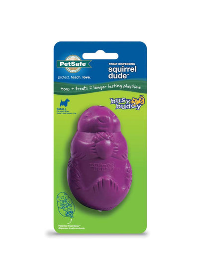 Busy Buddy Dog Toy Squirrel Dude Purple 1ea/SM
