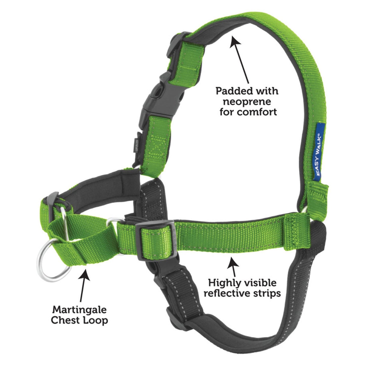 PetSafe Deluxe Easy Walk Steel Dog Harness Black/Apple 1ea/LG