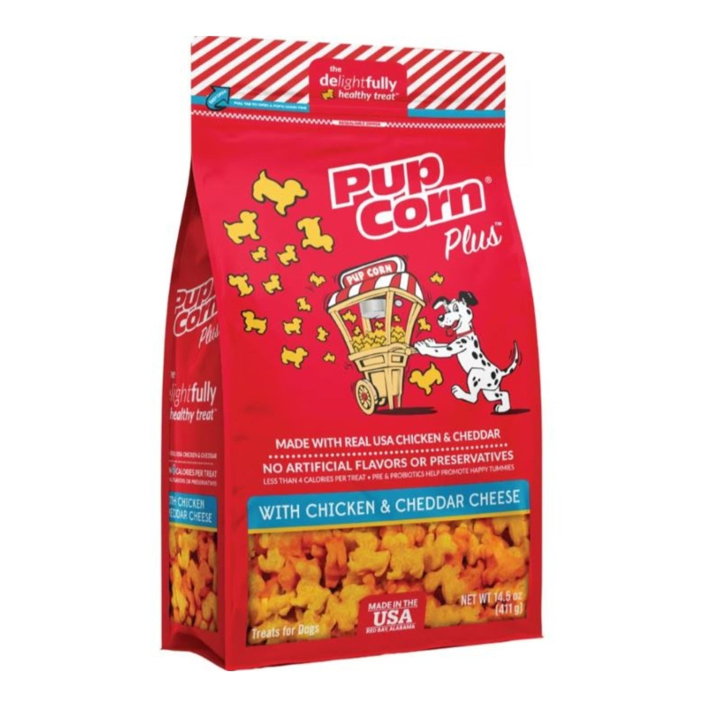 Pupcorn Plus Dog Treats Chicken/Cheddar Cheese 14.5oz.