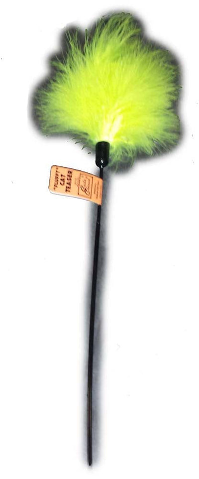 Cat Claws Cat Teaser Fluffy Feather Wand Cat Toy Black, Green 1ea/18 in