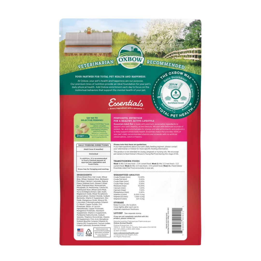 Oxbow Animal Health Essentials Adult Rat Food 1ea/3 lb