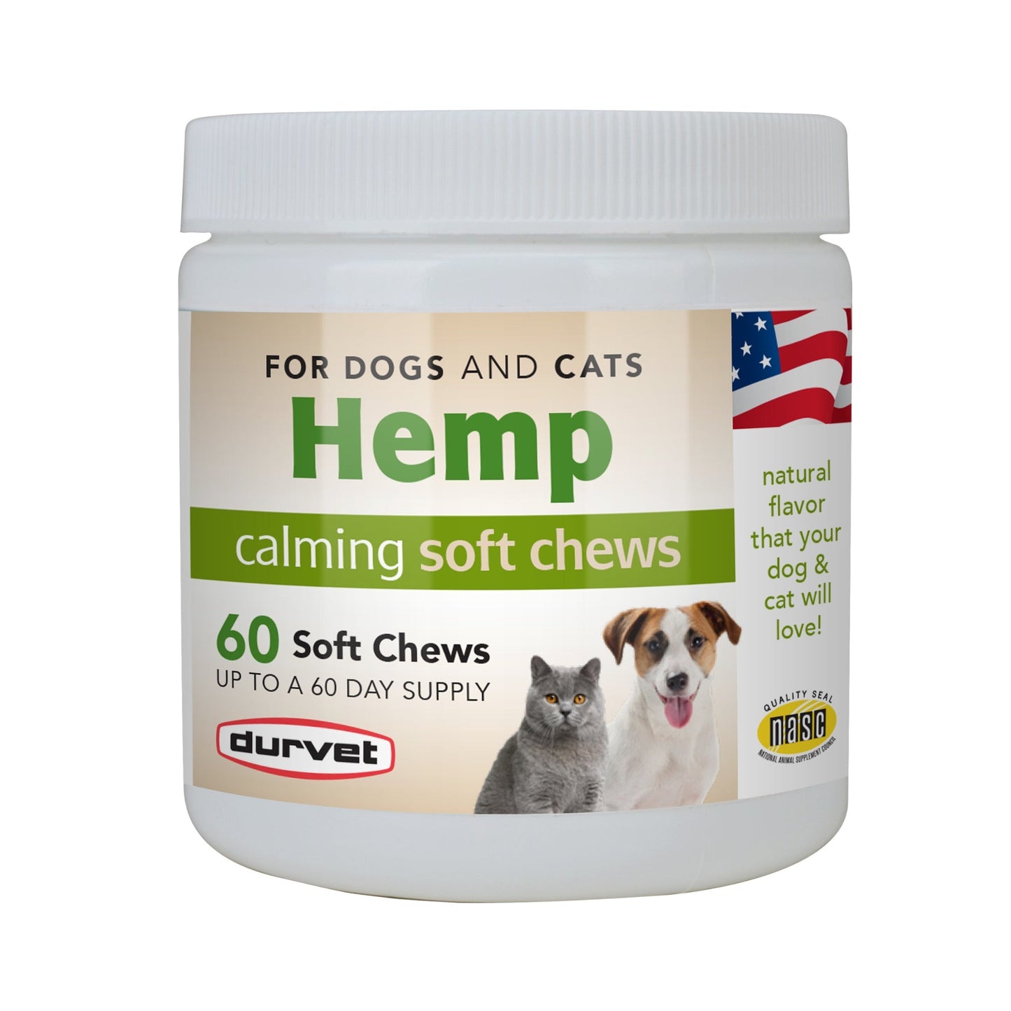 Durvet Hemp Calming Soft Chews For Dogs & Cats 60 count