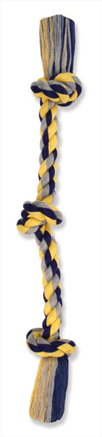 Mammoth Pet Products Cottonblend 3 Knot Rope Tug Toy Multi-Color 1ea/10 in, Mini