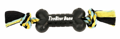 Mammoth Pet Products TireBiter Bone w/Rope Dog Toy Multi-Color 1ea/16 in, LG