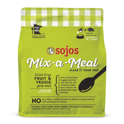Sojos Mix-A-Meal Fruit And Veggie Pre-Mix Grain-Free Dehydrated Dog Food 2 Lbs
