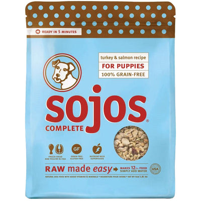 Sojos Complete Turkey And Salmon Puppy Recipe Grain-Free Freeze-Dried Raw Dog Food, 4 Lbs