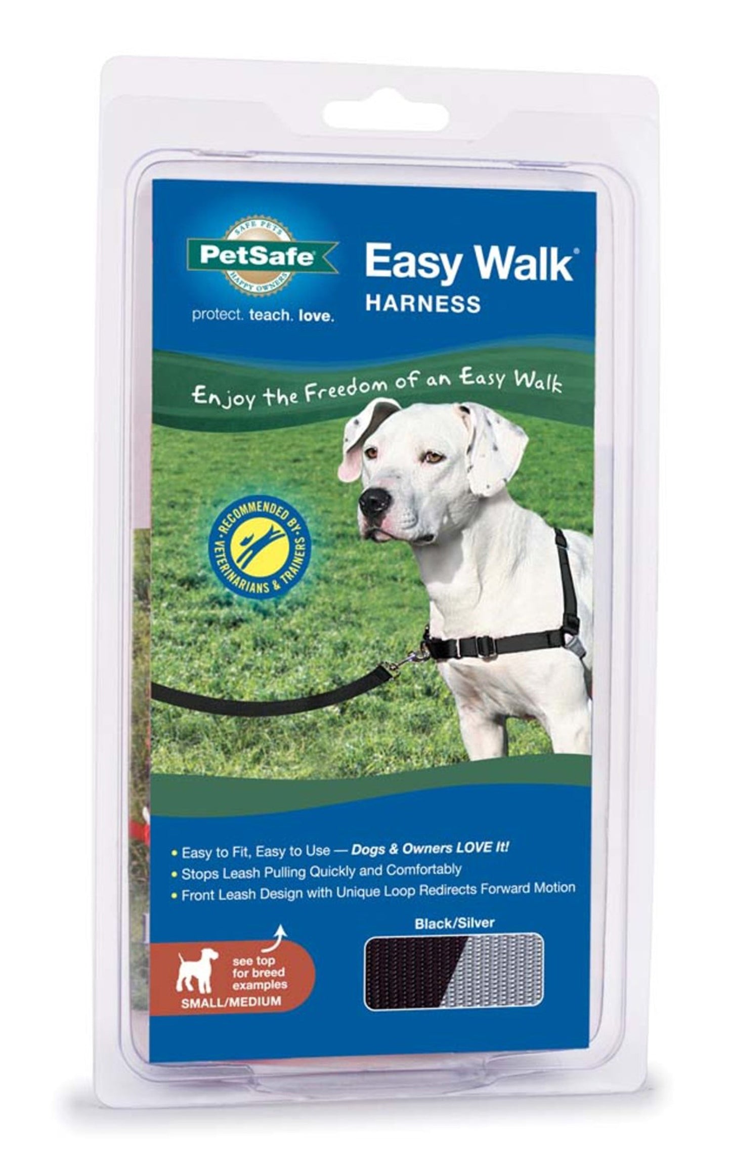 PetSafe Easy Walk Dog Harness Black/Silver 1ea/SM/MD