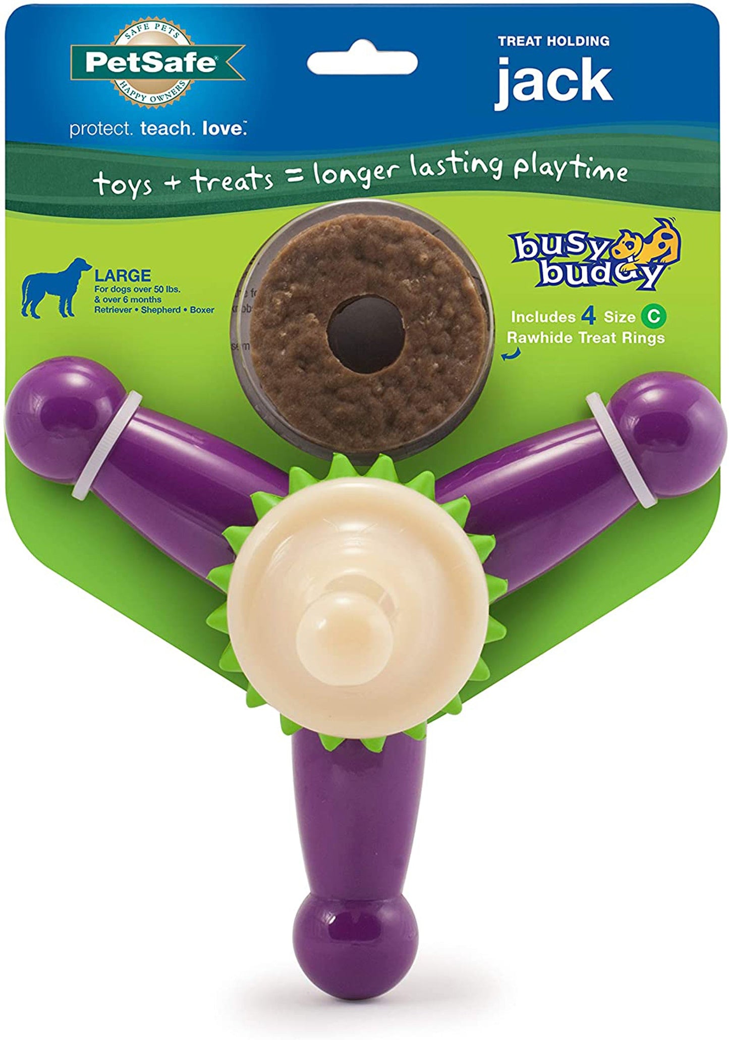 Busy Buddy Jack Dog Toy Purple/White 1ea/SM