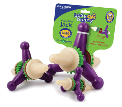Busy Buddy Jack Dog Toy Purple/White 1ea/MD