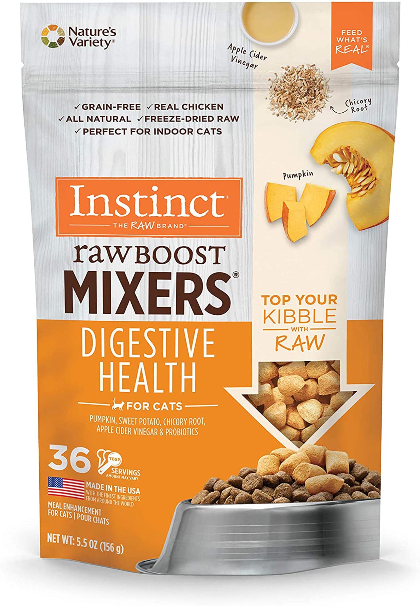 Natures Variety Cat Freeze Dried Instinct Raw Boost Mixer Digestive Health 5.5oz. (Case of 12)