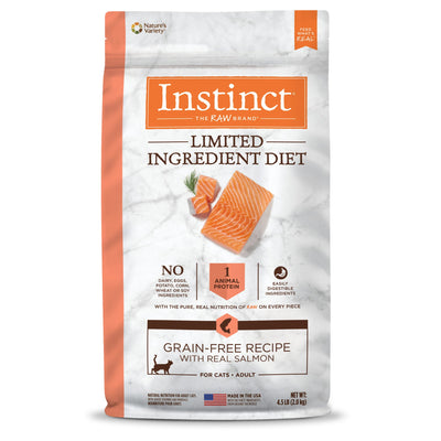 Natures Variety Instinct Cat Limited Ingredient Salmon 4.5Lb Grain free (Case of 4)