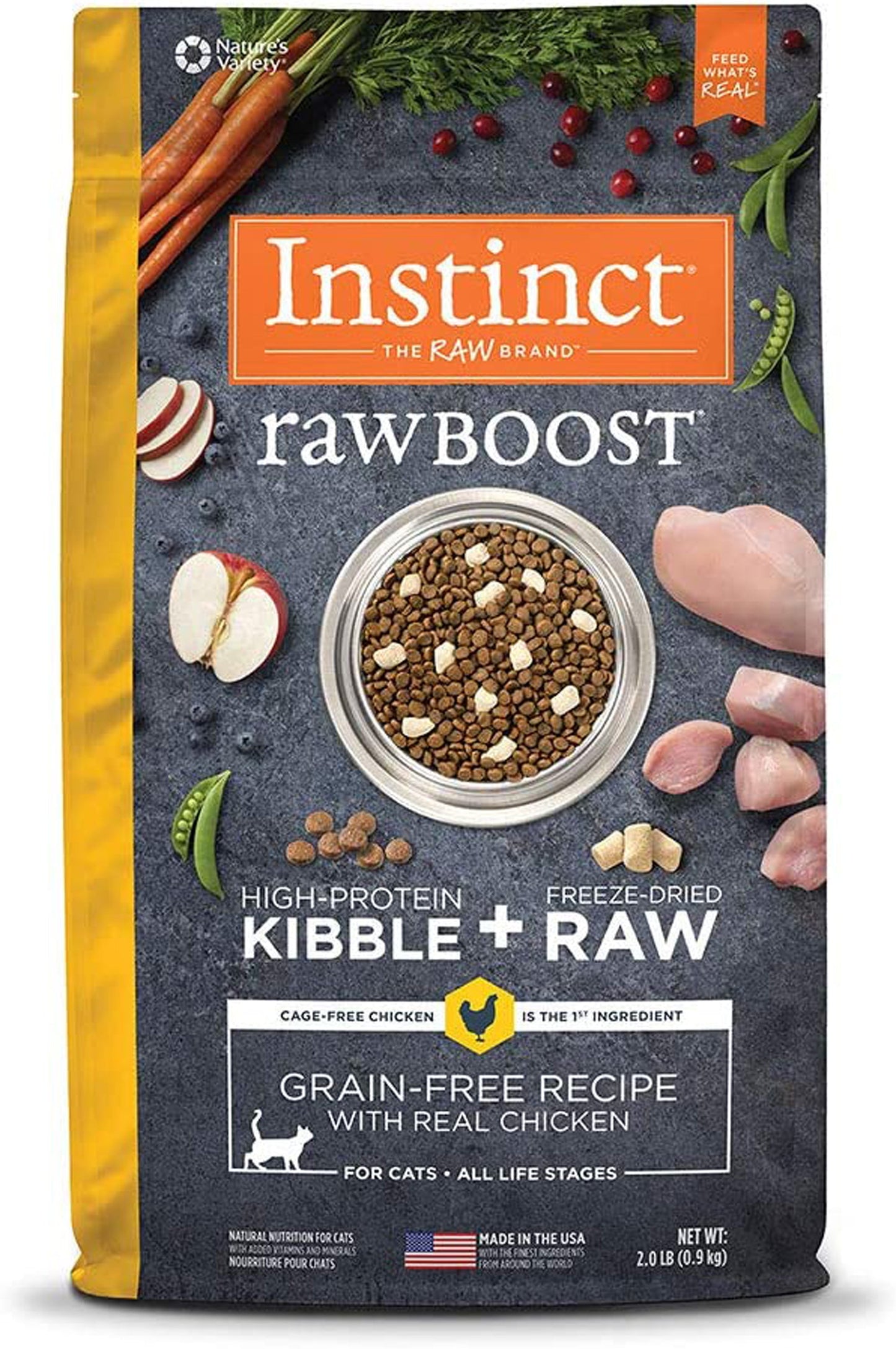 Natures Variety Instinct Cat Raw Boost Chicken 2Lb Grain free (Case of 6)