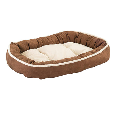 Ethical Pet Sleep Zone Shearling Oval Cuddler 35" Chocolate