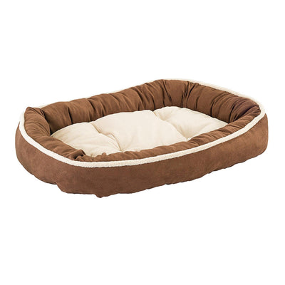 Ethical Pet Sleep Zone Shearling Oval Cuddler 31" Chocolate