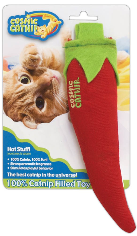 OurPets Cosmic 100% Catnip Filled Chili Pepper 'Hot Stuff' Cat Toy Red, Green 1ea