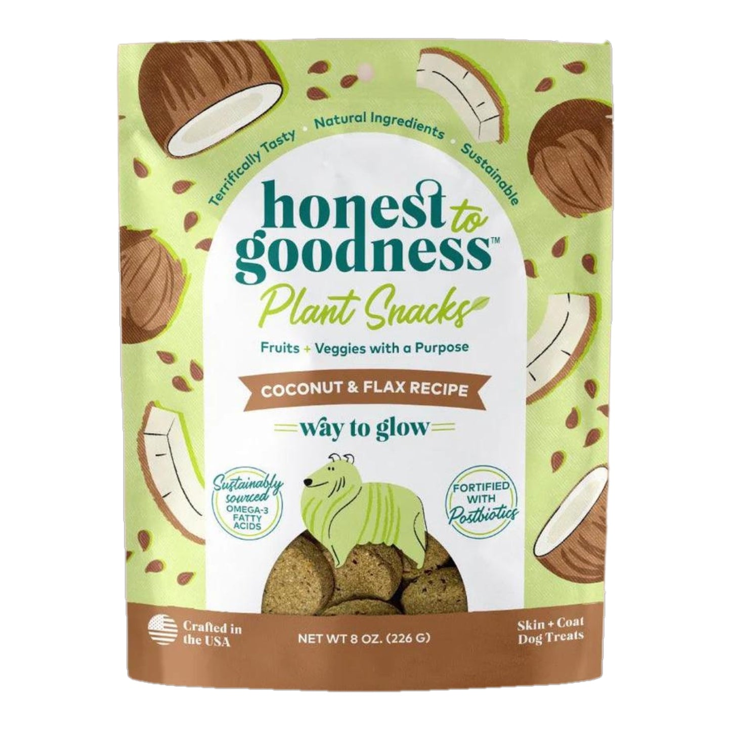 Honest To Goodness Way To Glow Skin & Coat Treats Coconut/Flax 8oz.