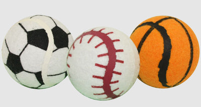 Multipet Sport Tennis Ball Dog Toy Assorted 1ea/3 pk, 2.5 in