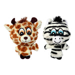 **Multipet Pet Envy Knobby Noggins Safari Print Dog Toy Assorted 1ea/4 in