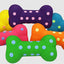 Multipet Polka-Dot Latex Bones Dog Toy Assorted 1ea/4 in