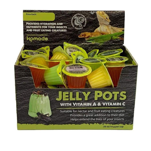 Komodo Jelly Pots Insect Food Fruit Flavor Display 1ea/0.56Oz Per Cup, 40 ct
