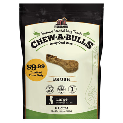 Redbarn Pet Products Chew-A-Bulls Brush Promo Bag 1ea/LG, 6 pk