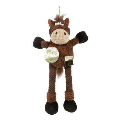 Godog Checkers Skinny Horse Dog Toy Brown Large