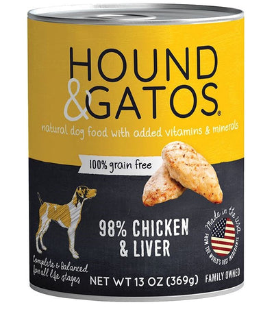 Hound And Gatos Dog Grain Free Chicken And Liver 13oz. (Case of 12)