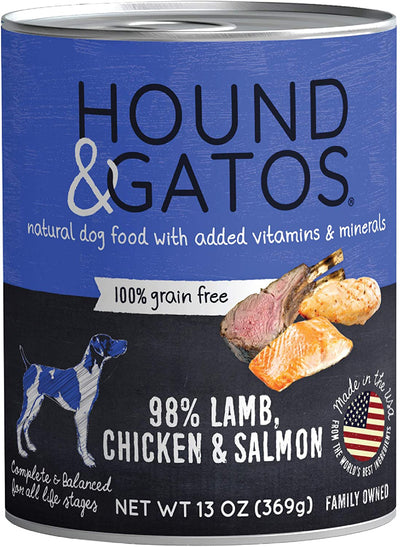 Hound And Gatos Dog Grain Free Lamb Chicken And Salmon 13oz. (Case of 12)