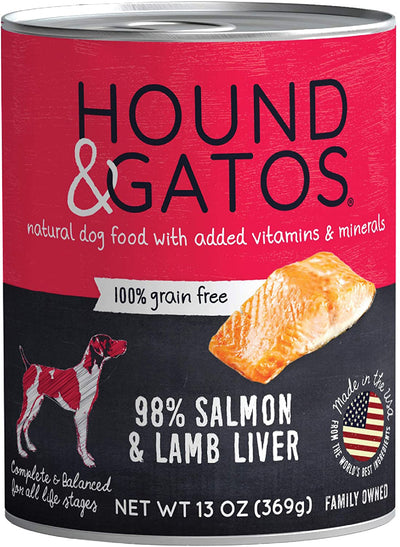 Hound And Gatos Dog Grain Free Salmon And Lamb Liver 13oz. (Case of 12)
