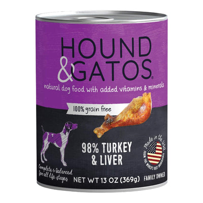Hound And Gatos Dog Grain Free Turkey And Liver 13oz. (Case of 12)