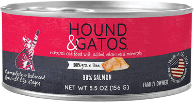 Hound and Gatos Cat Grain Free Salmon 5.5oz. (Case of 24)