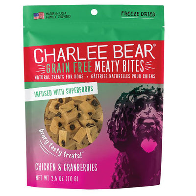 Charlee Bear Dog Meaty Bites Chicken & Cranberry 2.5oz.